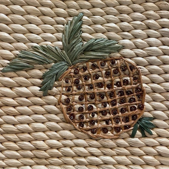 Straw Maui Bag with Woven Handles & Embellished Design - Picture 3 of 7